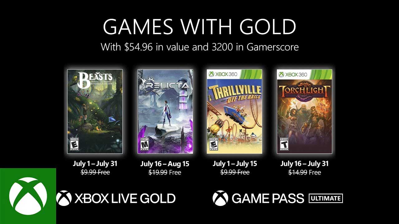 The Xbox Games with Gold for July 2022